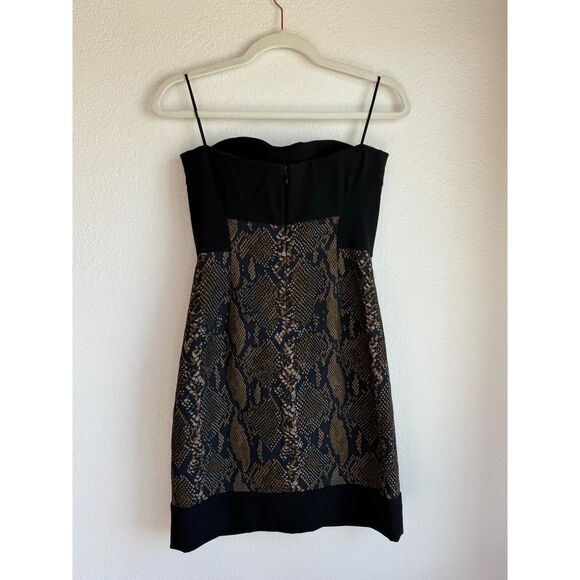 Diane von Furstenberg Garland Two Black & Python Strapless Bodycon Mini Dress 4 - Picture 5 of 14